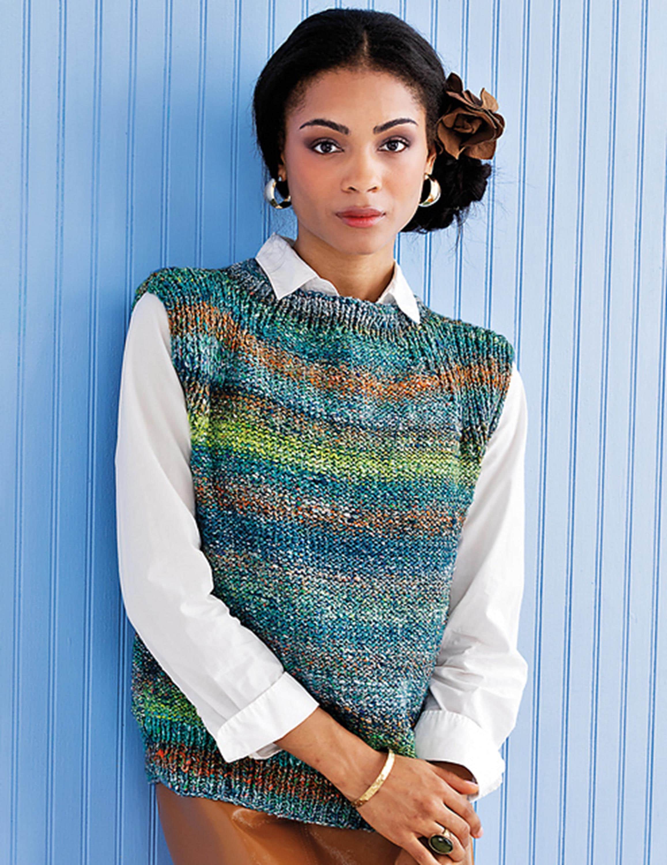 NORO - Ayr Vest PDF Knitting Pattern, Crew Neck, Easy, English