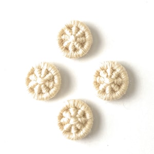 Dorset Yarn Buttons, 4-Pack, 3/4 Inch Wool Buttons for Sewing, Knitting, Crochet, Crafts (Natural)