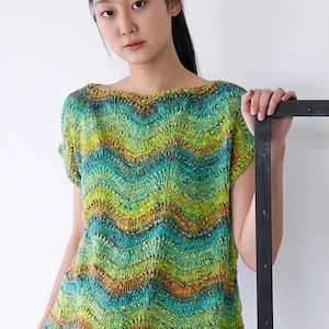 NORO - Myrtlar Top #28 PDF Knitting Pattern, Intermediate, English, German, Spanish Spanish Castilian, French, Italian, and Dutch Flemish