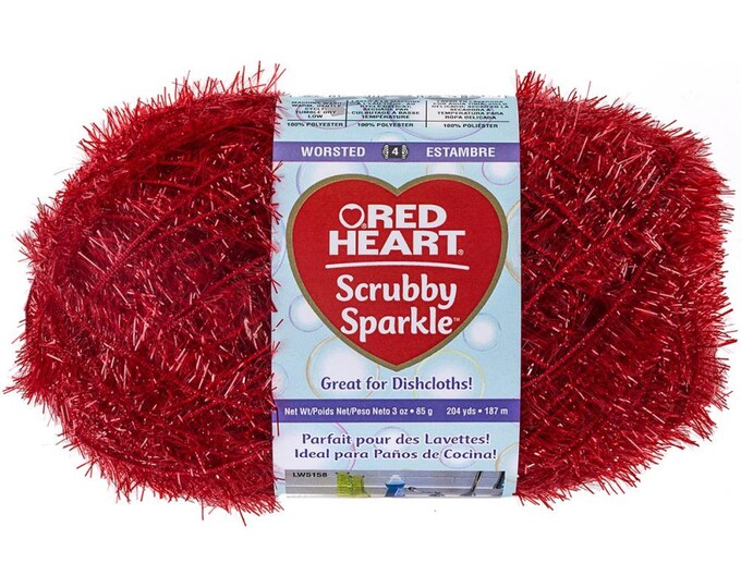Red Heart Scrubby Sparkle Yarn Etsy