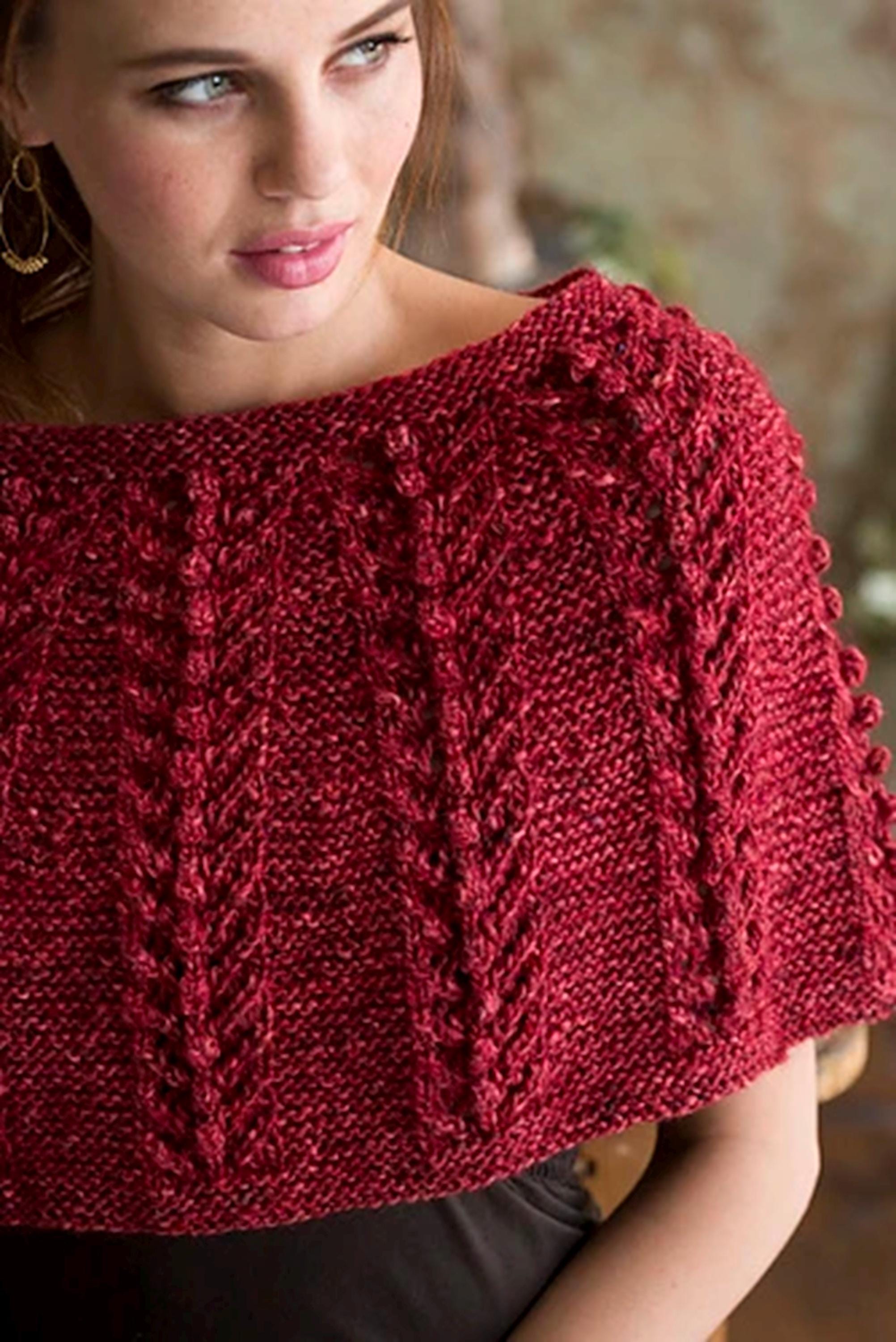 Bobble Columns Capelet, Shrug, Knitting Pattern, Intermediate, Silk
