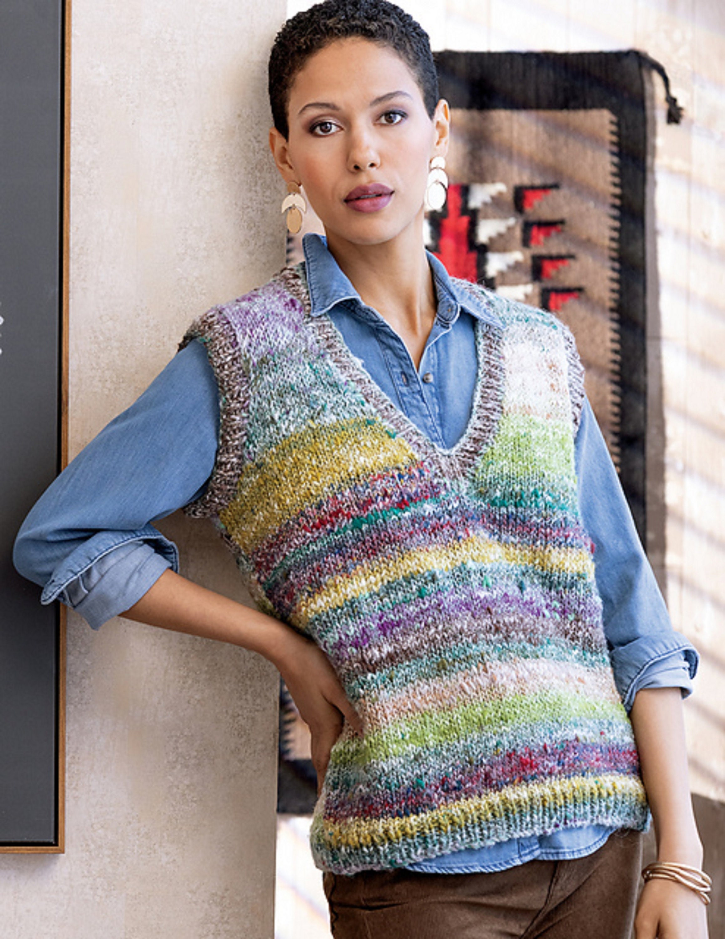 NORO - Peoria Vest PDF Knitting Pattern, Easy, English, German