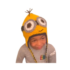 Handgemaakte gehaakte minionmuts - Leuke beanie met karakter voor kinderen en peuters