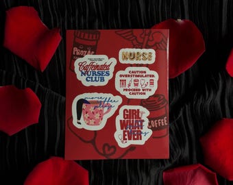 Nurses Day Sticker Sheet | gift ideas for nurses  | new grad nurse Vinyl Decals | nursing Gift | nurse Scrapbook Journal Stickers