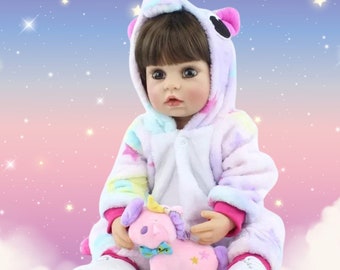 55cm/22in Newborn Lifelike Baby Girl, Reborn Soft Vinyl Silicone Body