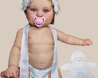 Reborn 45CM Realistic Lifelike Full Body Silicone Vinyl Doll, Handmade Newborn Baby Girl Doll, Waterproof, Doll Toy Gift