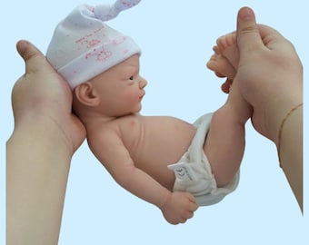 12" wiedergeborene realistische lebensechte Ganzkörper-Silikonpuppe, neugeborene Babypuppe, handgefertigte Jungen-/Mädchenpuppe, wasserdicht
