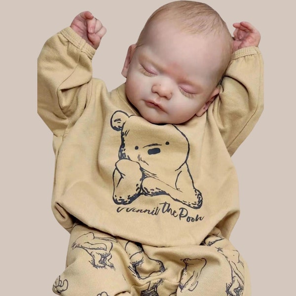 45cm Lebensechter Jungen-Vinylkörper-Baby-Puppe, realistische wiedergeborene handgemachte 3D gemalte Puppen für Geschenk