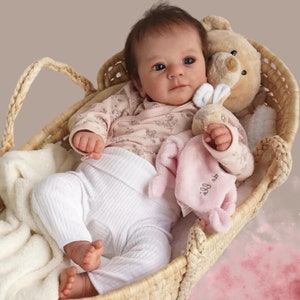 48 cm 45 cm Nouveau-né doux au toucher réaliste, réaliste, Reborn babydoll, fait main, vinyle image 4