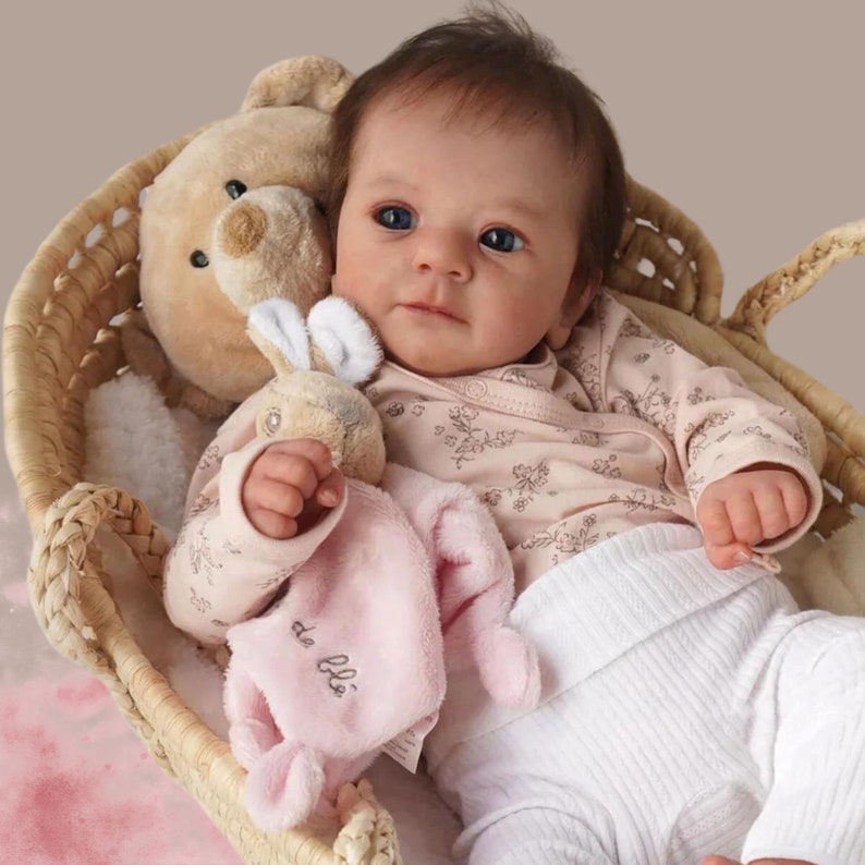 48cm 45cm Newborn Soft Touch Realistische, lebensechte Reborn Baby Doll, Handgemacht, Vinyl Bild 3