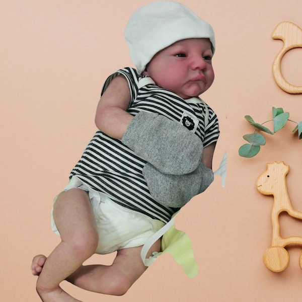 42CM Neugeborenes Soft Touch Realistisches, lebensechtes wiedergeborenes Babypuppenmädchen, Ganzkörperpuppe aus Vinylsilikon | Spielzeug für Kinder, handgemachte Puppe, wasserdicht