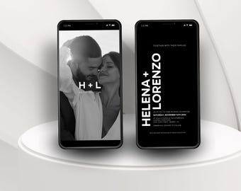 Animated Digital Invite Electronic Wedding Invitation, Minimal Wedding Invitation E-invite Template, Download Text Message, Boldly