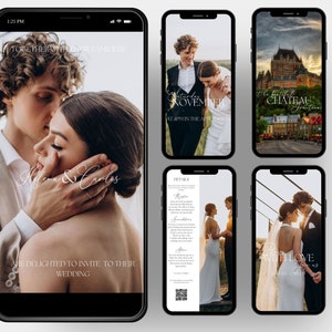 Wedding Video Invitation Canva Template, Animated Wedding Invite with RSVP, Details & Location, Add Your Own Photo Videos or Music, VI017