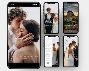 Wedding Video Invitation Canva Template, Animated Wedding Invite with RSVP, Details & Location, Add Your Own Photo Videos or Music, VI017