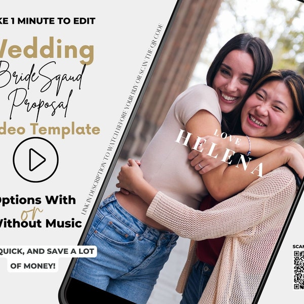 Bridesmaid Proposal Video, Will You Be My Bridesmaid/Maid of Honor, Digital Electronic Invitation, Custom Animated Video Text and Music