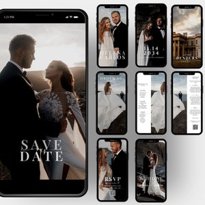 Wedding Video Invitation Canva Template, Animated Wedding Invite with RSVP, Details & Location, Add Your Own Photo Videos or Music, VI17