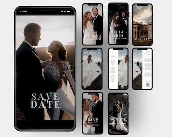 Wedding Invitation Video, Digital Wedding Invitations Template, Video Wedding Invite, Editable Canva Invitation with RSVP Details & Photo