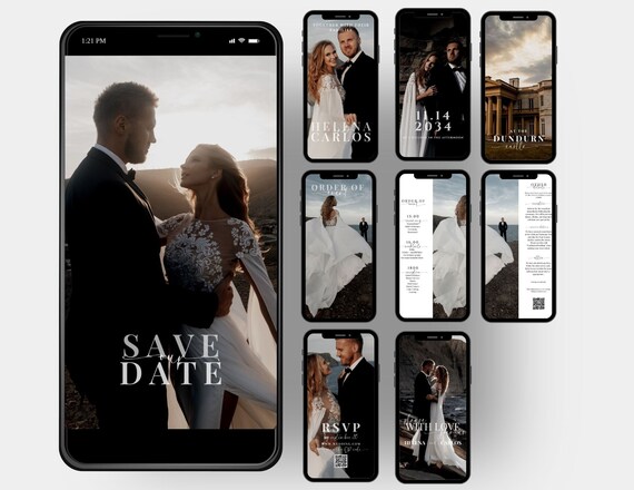 Wedding Invitation Video, Digital Wedding Invitations Template, Video Wedding Invite, Editable Canva Invitation with RSVP Details & Photo