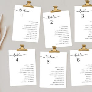 Seating Chart Template 5x7, Table Seating Chart Printable 4x6, Elegant Seating Plan 8.5x11, Template Seating Chart 4.25x5.5