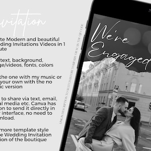 Wedding Invitation Video, Digital Wedding Invitations Template, Video Wedding Invite, Editable Canva Invitation with RSVP Details & Photo image 4