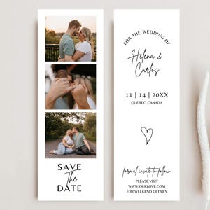 Save the Date Photo Booth Strip, Save the Date Photo Strip, Save the Date QR Code, Minimalist Save the Date Template,