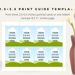 2.5x3.5 inches Portrait Card Multi Per Page Print Tool, Canva Template, Schnittanleitung, Digital Print Format Seite 8.5x11", Schnittanleitung