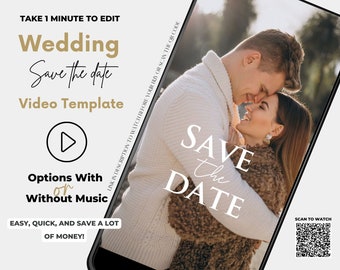 Video Save the Date Template for Wedding Invitations, Save the Date Video Invitation, Digital Save the Date Video Template, Wedding Invites