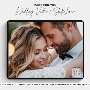 Anpassbare DIY Hochzeitsvideo & Diashow mit Musik | Canva bearbeitbare Vorlage | 1920x1080 MP4 | Social Media, Website, Digitaler Rahmen