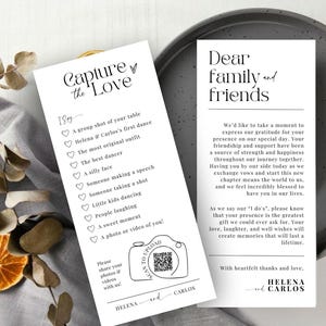 I spy wedding game Capture the love photo scavenger hunt wedding game card, CHECKLIST PDF Download Canva camera QR Code