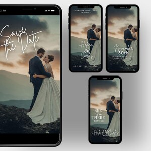 Wedding Save The Date Video Invitation Canva Template, Animated Wedding Invite, Add Your Own Photo Videos or Music, STDVI020