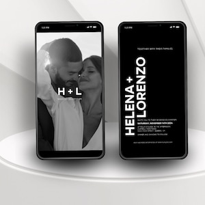 Digital Invite Electronic Wedding Invitation, Minimal Invitation E-invite Template, Wedding Invitation Digital, Download Text Message Boldly