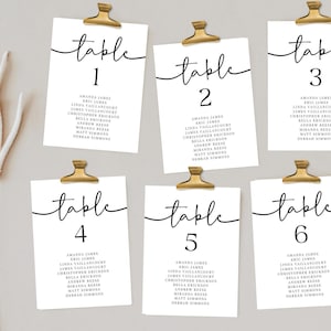 Seating Chart Template 5x7, Table Seating Chart Printable 4x6, Elegant Seating Plan 8.5x11, Template Seating Chart 4.25x5.5