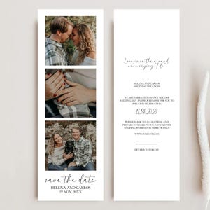 Save the Date Photo Booth Strip, Save the Date Photo Strip, Save the Date QR Code, Minimalist Save the Date Template,