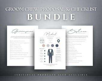 Groomsmen Info Card Template, Groomsmen Proposal Card, Best Man Info Card, Groomsmen Infographic, Modern Bridal Party Info Card, Canva GPP