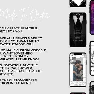 Wedding Invitation Video, Digital Wedding Invitations Template, Video Wedding Invite, Editable Canva Invitation with RSVP Details & Photo image 8