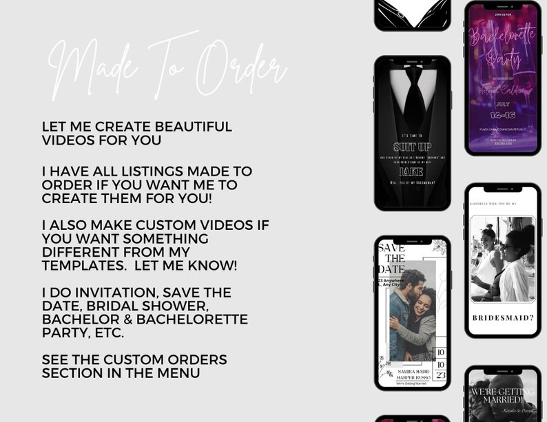 Wedding Invitation Video, Digital Wedding Invitations Template, Video Wedding Invite, Editable Canva Invitation with RSVP Details & Photo image 8