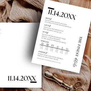 Wedding Invite Details Card TEMPLATE Modern Details Insert, Script Printable Enclosure Card, Editable Minimalist Accommodation Card Grace