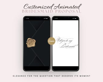 Bridesmaid Proposal Video Template Editable Canva, Maid of Honor Ask Video, Digital Phone Invite Wedding Proposal, Elegant Bridesmaid Invite