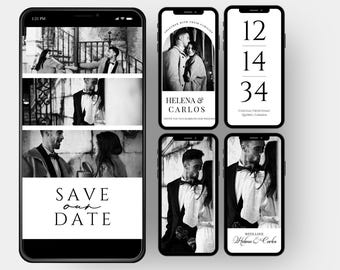 Wedding Save The Date Video Invitation Canva Template, Animated Wedding Invite, Add Your Own Photo Videos or Music, STDVI035