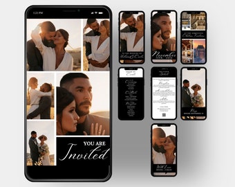 Digital Wedding Invitation template, Wedding Invitation Digital Download, Editable Canva Invite, Modern Wedding Invitations with RSVP VI25