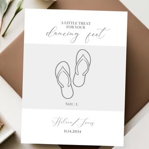 Grey Pearl Wedding Flip Flop Sign, Treat For Your Dancing Feet Sign Canva, Dancing Shoes Reception Sign Printable, Please Take A Pair
