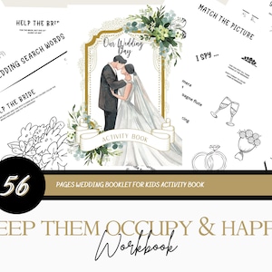 Hochzeit Malbuch Kinderarbeitsblätter | Gastgeschenke | Booklet Printable Personalisieren Kinderseiten Labyrinth | Half Fold Doppelseitig