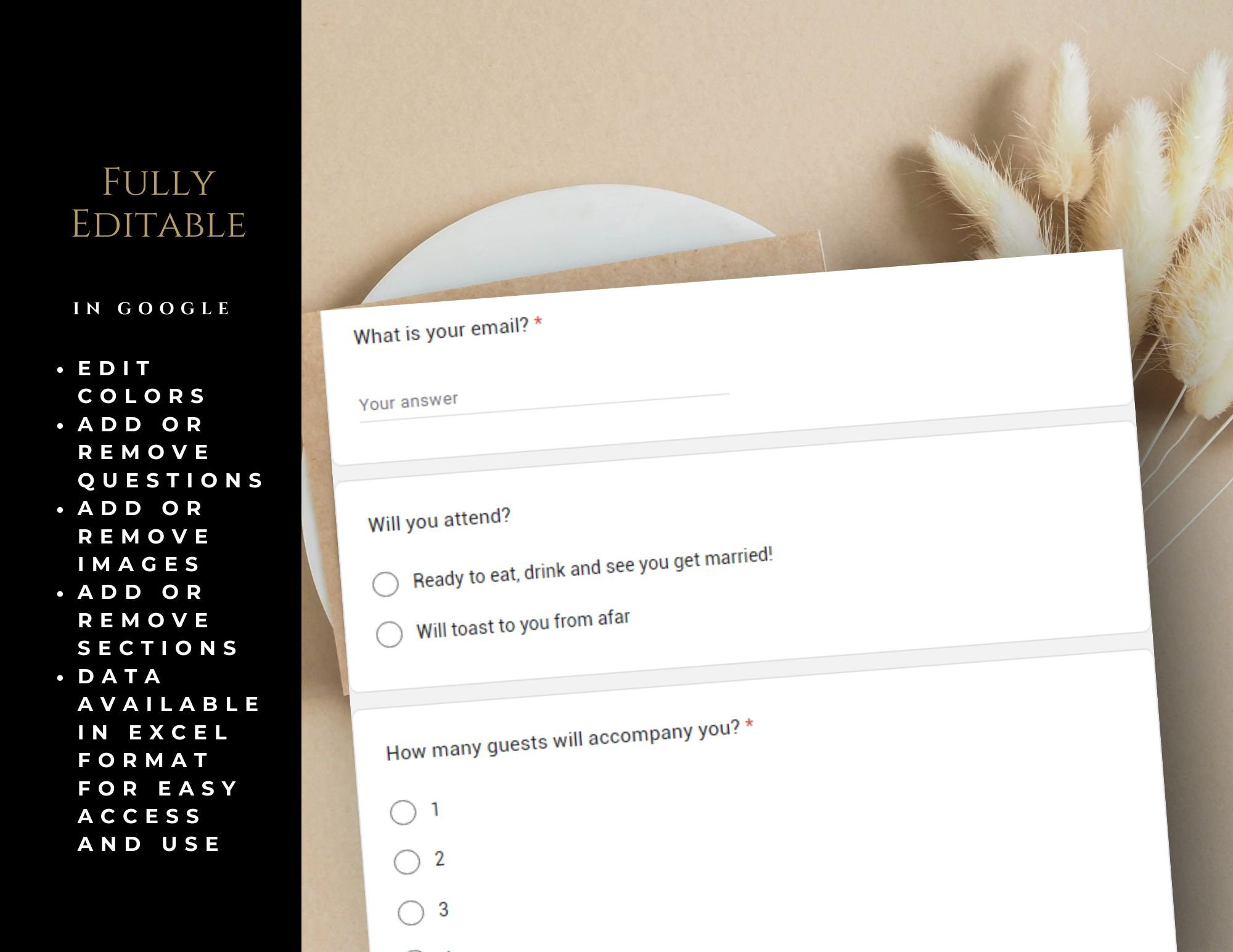 Wedding RSVP Solution, Online RSVP Google Form for Wedding Invitation ...