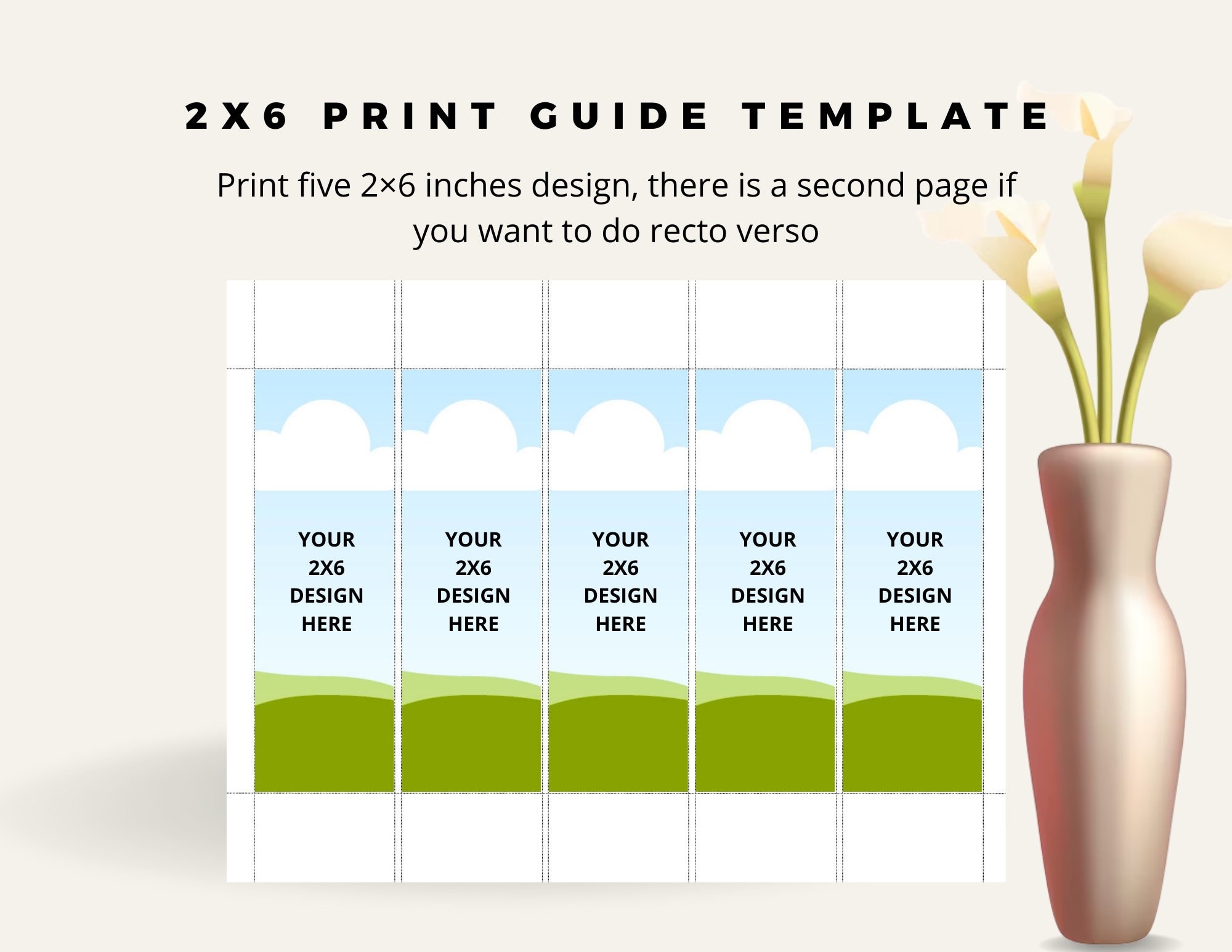 2×6 Portrait Invitation Card Printing Template, 2×6 Greeting Card ...