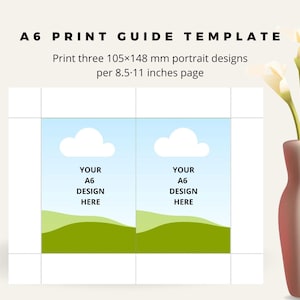 A6 Hochformat Multi Per Page Print Tool, Canva Template, Schnitt Anleitung, Digital Print Format Seite 8.5x11", Schnitt Anleitung