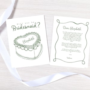 Whimsical Hand Drawn Bridesmaid Proposal Card Template, Coquette Handwritten Font, Floral Design Canva Editable, Instant Download,