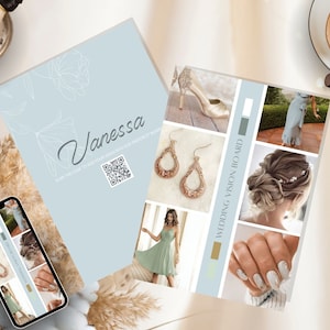 Bridesmaid Proposal Wedding Planner,  Color Palette Card, Mood Board with Picture, Canva Template, Vision Board Bridal Party Infographic