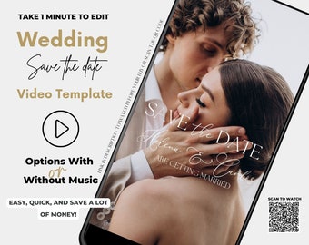 Video Save the Date Template for Wedding Invitations, Save the Date Video Invitation, Digital Save the Date Video Template, Wedding Invites