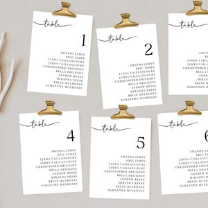 Seating Chart Template 5x7, Table Seating Chart Printable 4x6, Elegant Seating Plan 8.5x11, Template Seating Chart 4.25x5.5