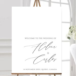Minimalist Wedding Welcome Sign Template, Welcome to Our Wedding Sign, Editable Signage, Modern, Printable